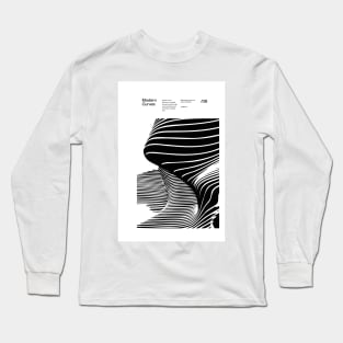 Modern Curves 08, Modern Architecture Design, minimalist Design, Modern Art, Typographic, Helvetica Long Sleeve T-Shirt